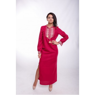 Embroidered Maxi Dress "Elegant Luxury" Mauve